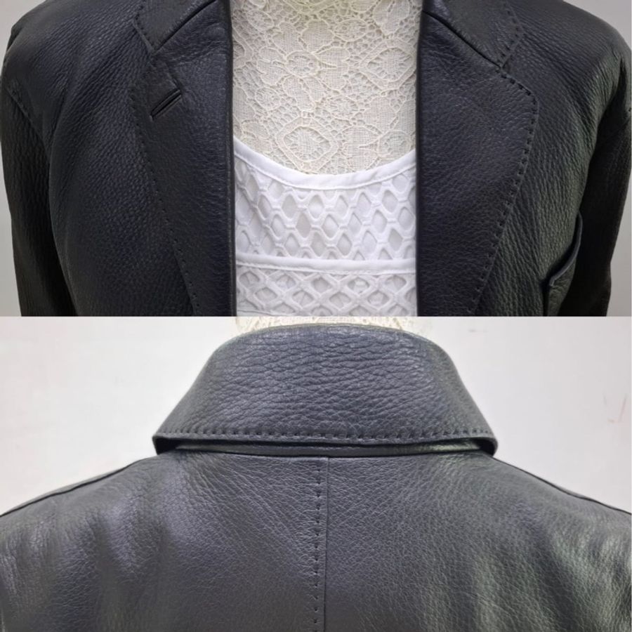 Hermès Leather biker jacket-14