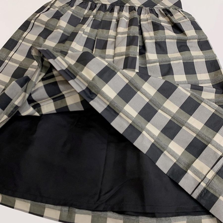 Burberry 黑標 格紋混毛高腰短裙-5