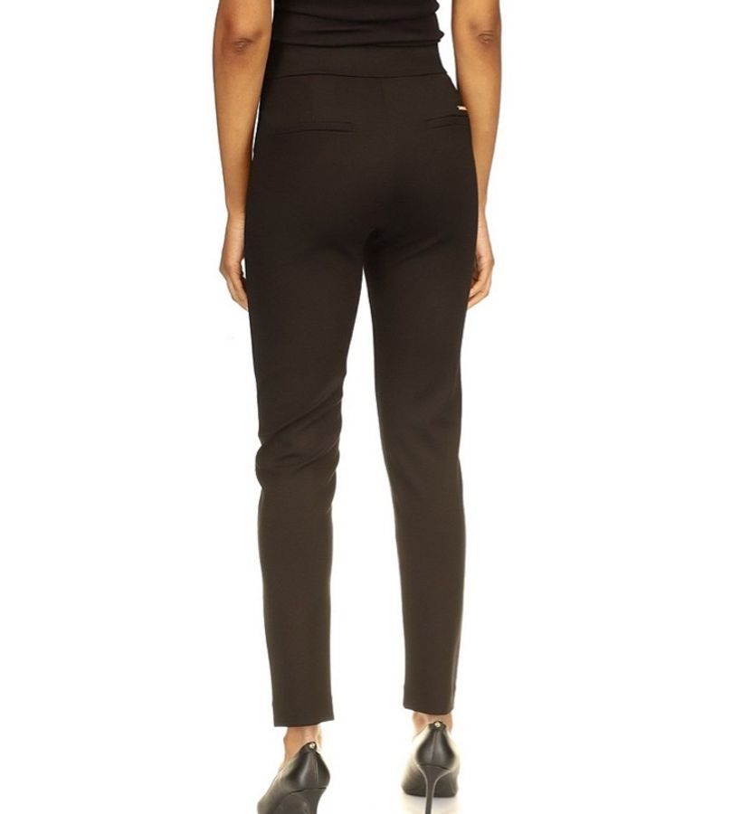 Michael Kors Black Skinny Pants 全新 金釦鋼印拉鍊口袋彈性修身錐形褲 女 8 秋冬-1