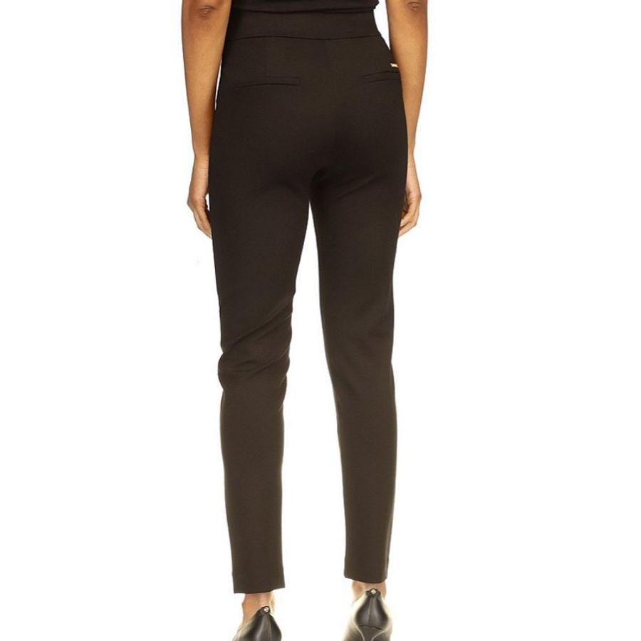 Michael Kors Black Skinny Pants 全新 金釦鋼印拉鍊口袋彈性修身錐形褲 女 8 秋冬-7