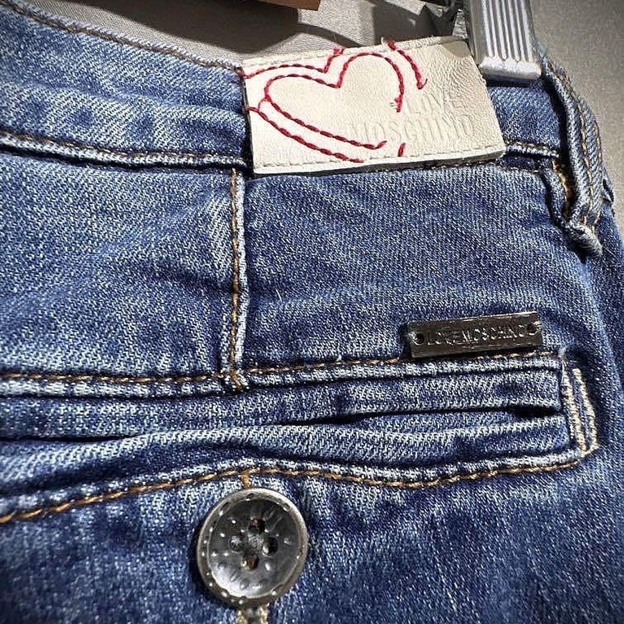 Moschino love 彈性修身石洗刷色窄管牛仔褲 低腰小直丹寧褲 w26 vogue vivi skinny-4