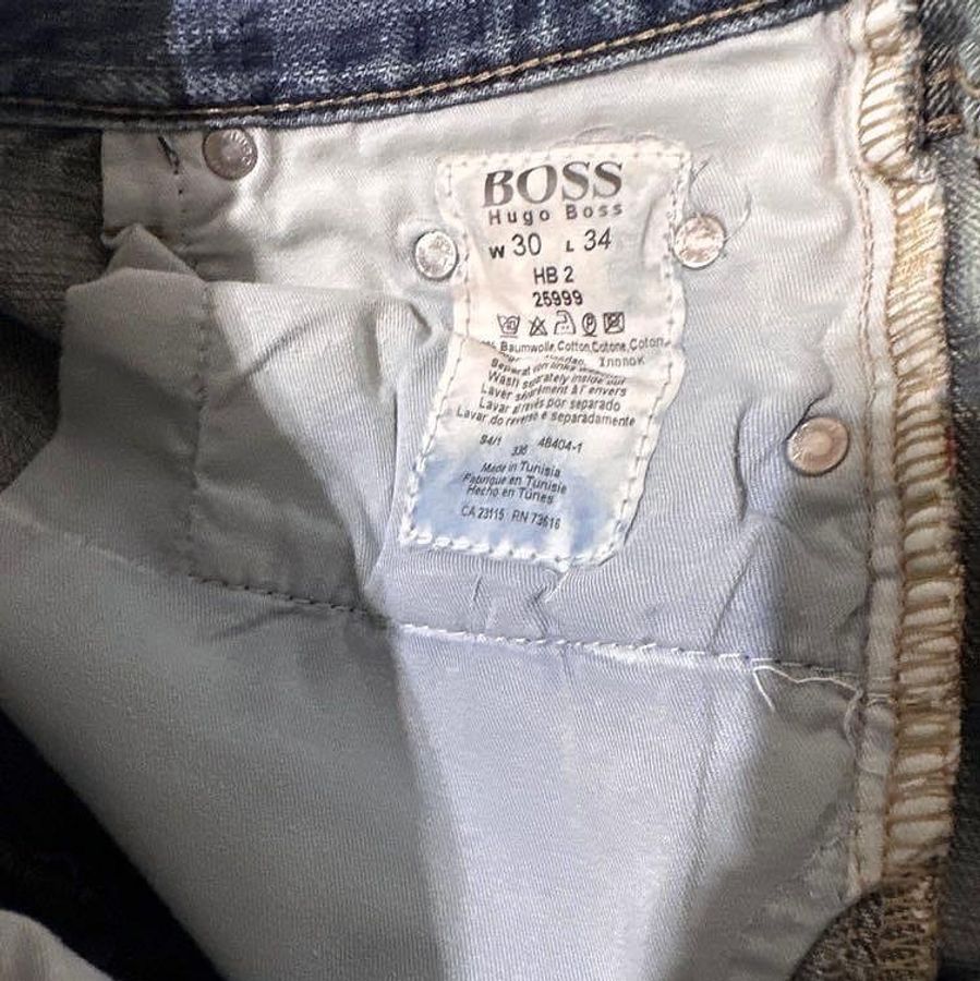 Hugo Boss 經典款橘標中腰直筒牛仔褲 古著丹寧褲 男 w30 vintage-7