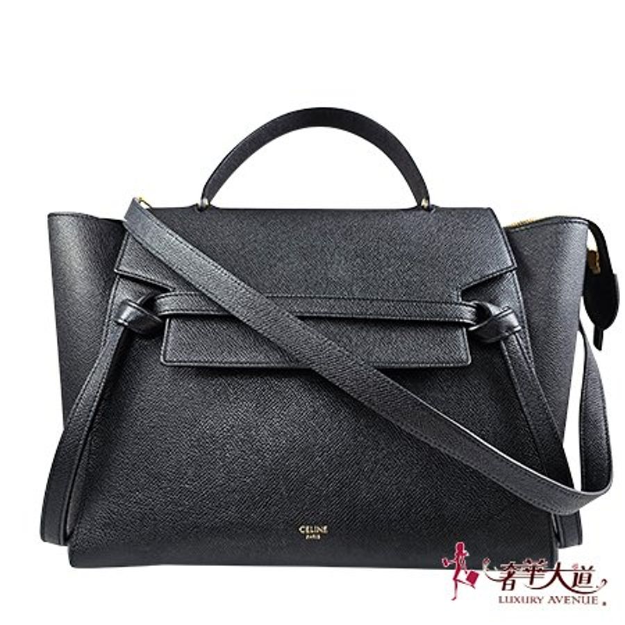 CELINE 黑色牛皮BELT鯰魚兩用包 189103ZVA-0