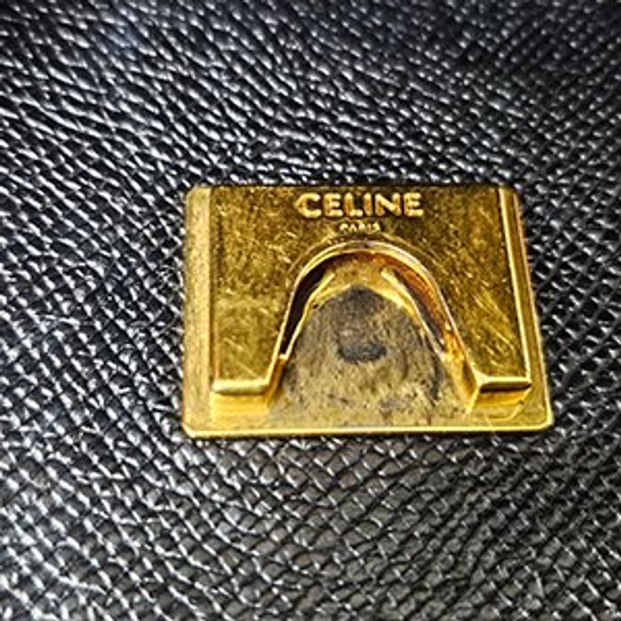 CELINE 黑色牛皮BELT鯰魚兩用包 189103ZVA-7