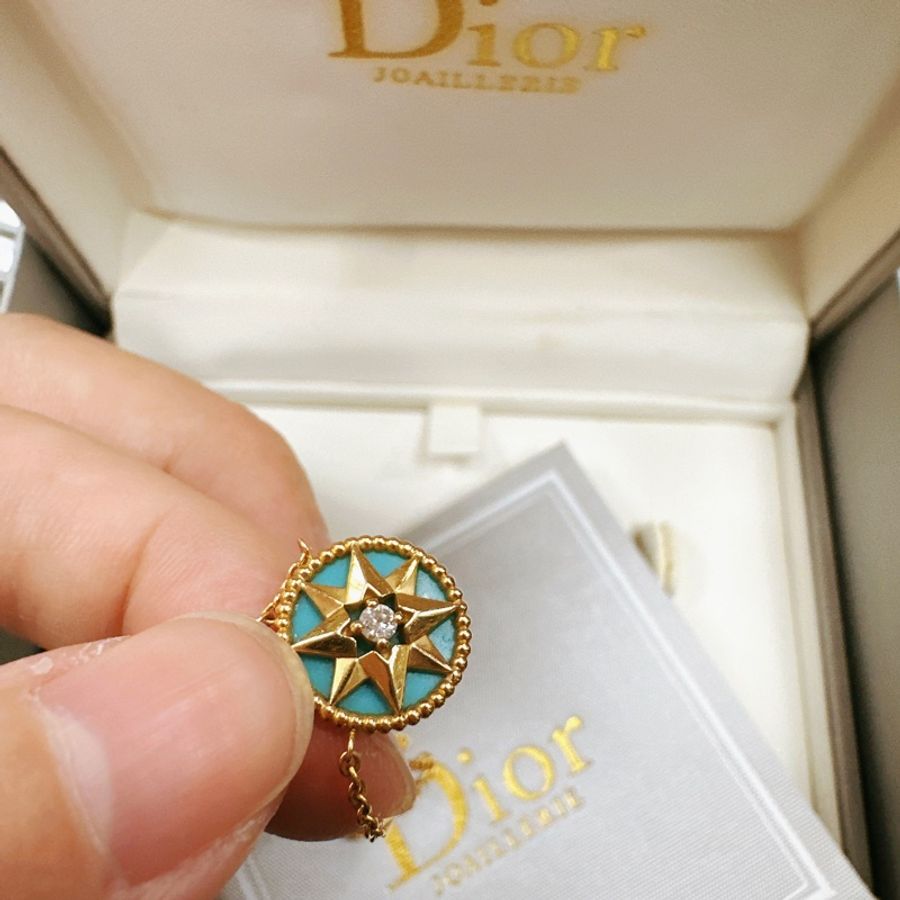Dior Rose de vents幸運星八芒星綠松石項鍊-4