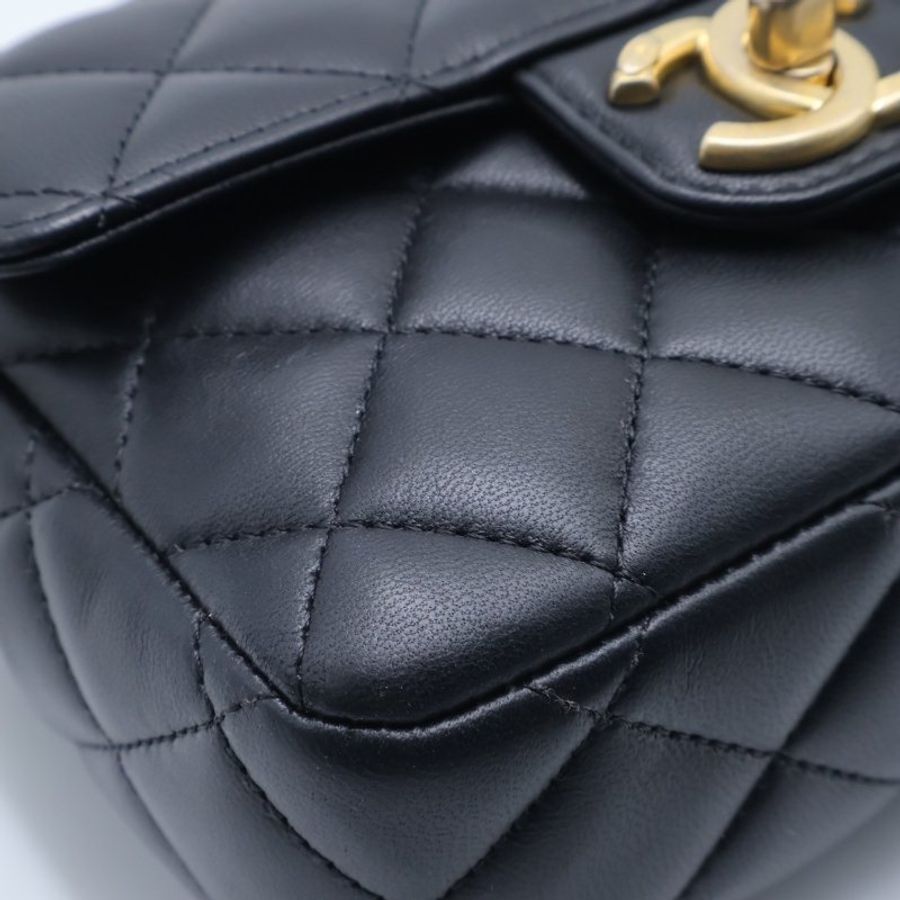 CHANEL 23C琺瑯籌碼金鏈口蓋包 - 方胖黑金-3