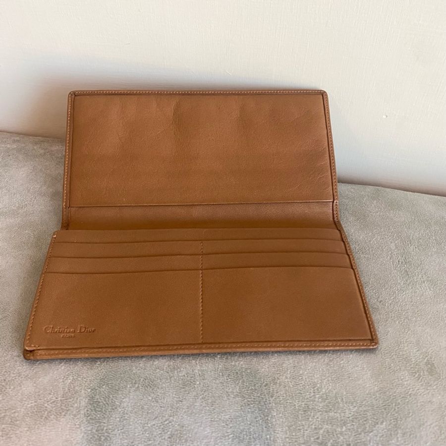 Dior vintage金棕蜂巢長夾 西班牙製-1