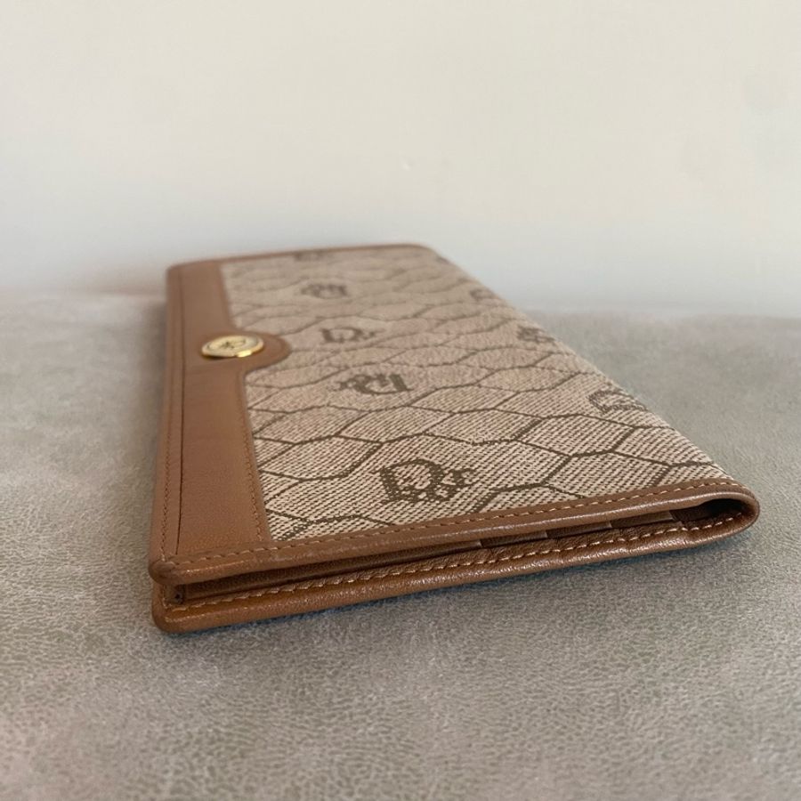 Dior vintage金棕蜂巢長夾 西班牙製-5