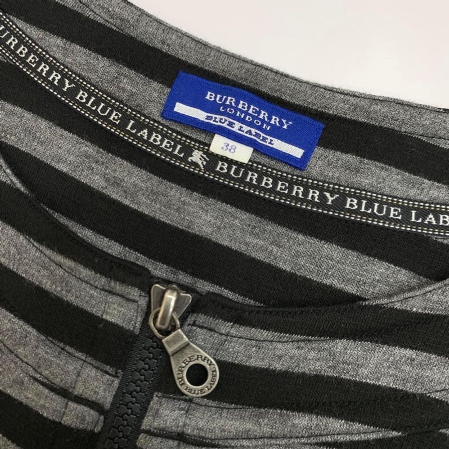 BURBERRY 藍標 橫條紋戰馬毛料洋裝-6