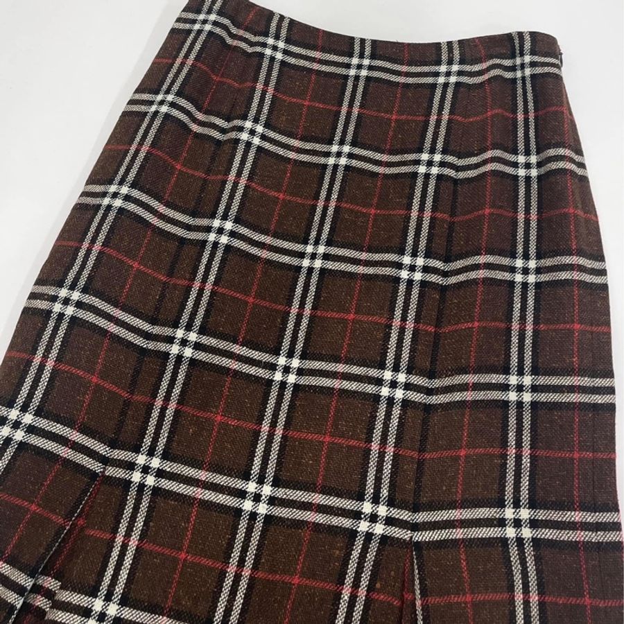 BURBERRY 倫敦 格紋毛料魚尾裙-2