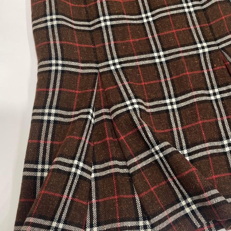 BURBERRY 倫敦 格紋毛料魚尾裙-3