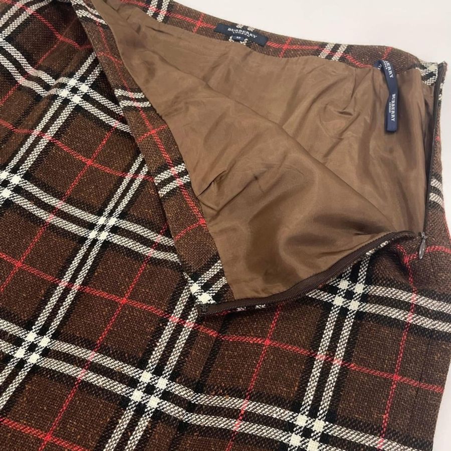 BURBERRY 倫敦 格紋毛料魚尾裙-6