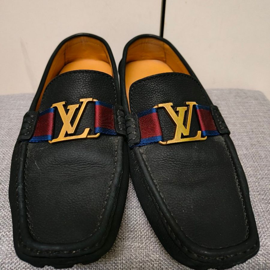 ‼️老娘最大🫅‼️通通降價再送好禮至5/11🎁㊣✨Louis Vuitton✨**尺寸:8/10.5/43**路易威登 LV 大logo 灰綠 樂福鞋 便鞋 休閒鞋 紳士鞋 男鞋/二手鞋/二手精品/保證正品🌳二手樹屋🌳-1