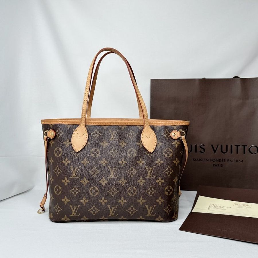 LV Neverfull PM小號老花托特包-1