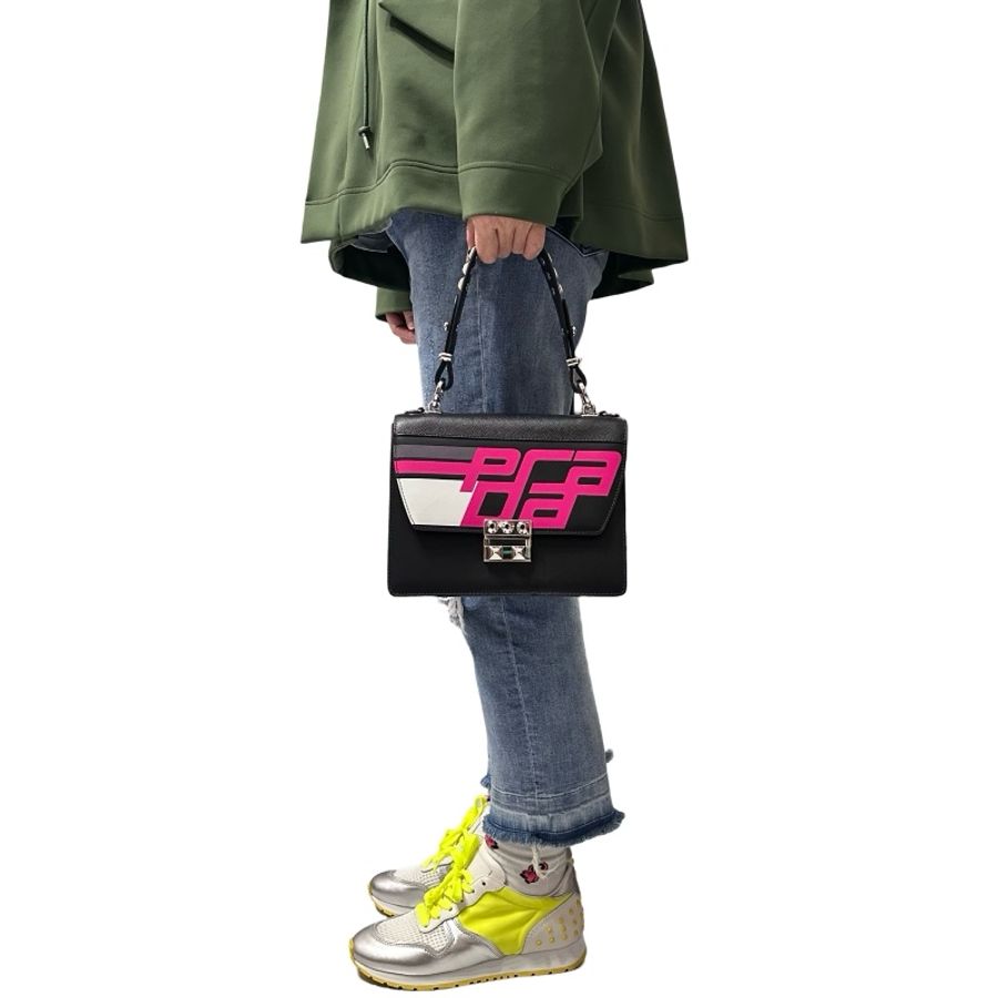 PRADA Saffiano 邊飾 Elektra 兩用包(典藏款)-5