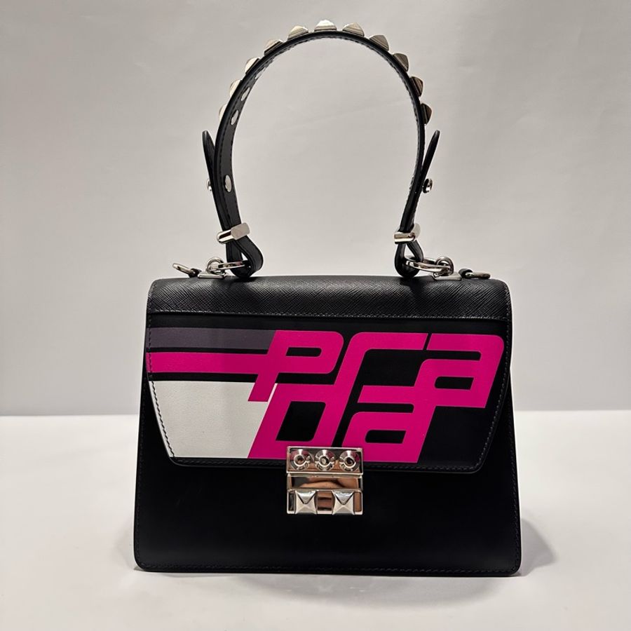 PRADA Saffiano 邊飾 Elektra 兩用包(典藏款)-6