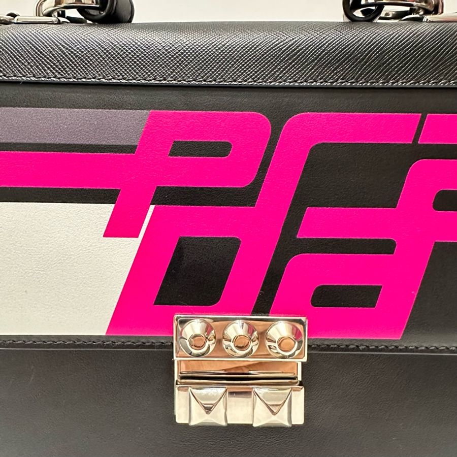 PRADA Saffiano 邊飾 Elektra 兩用包(典藏款)-7