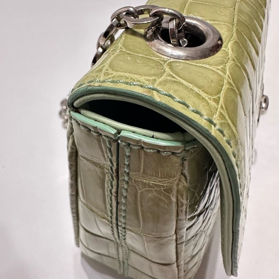 Salvatore Ferragamo Verde Menta Crocodile 尼羅鱷晚宴包-14