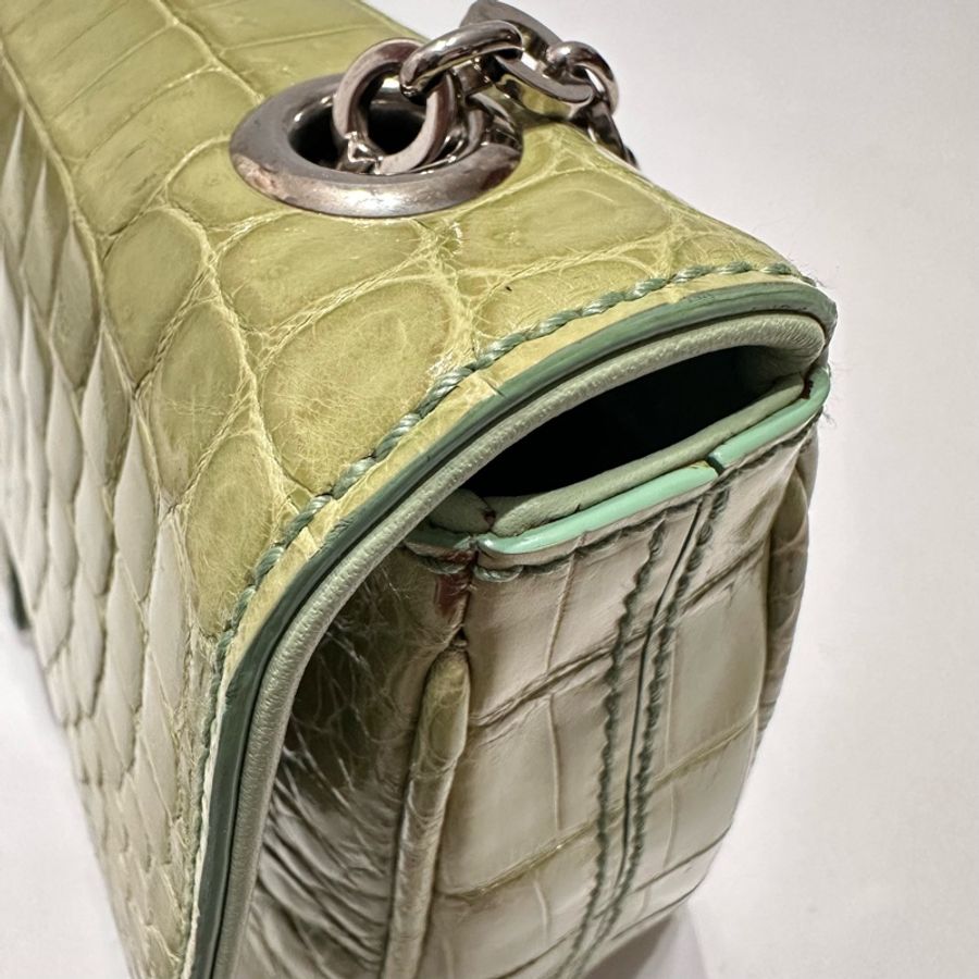 Salvatore Ferragamo Verde Menta Crocodile 尼羅鱷晚宴包-16