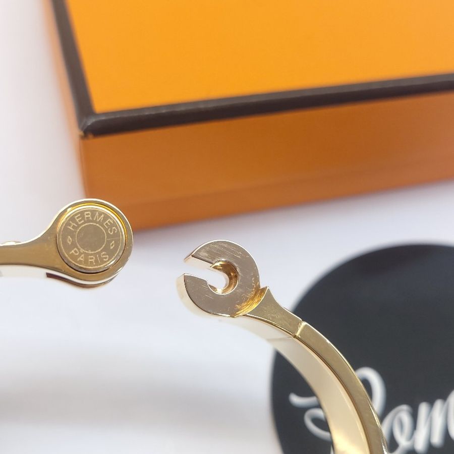 Hermès Bracelet Charnière Uni 琺瑯手環 (黑/玫瑰金)-5