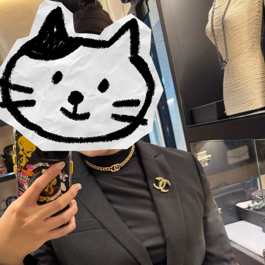 【舊愛新歡】CHANEL霧金雙C水鑽頸鍊-7
