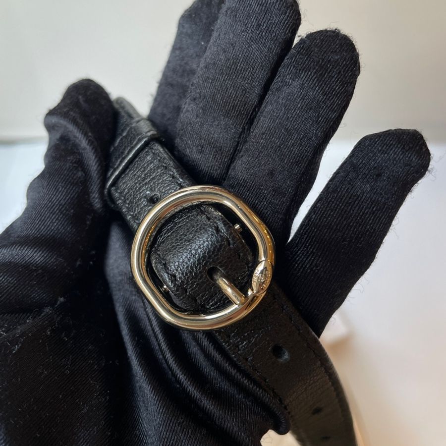 Chanel 黑白米拼色牛皮腰包-18