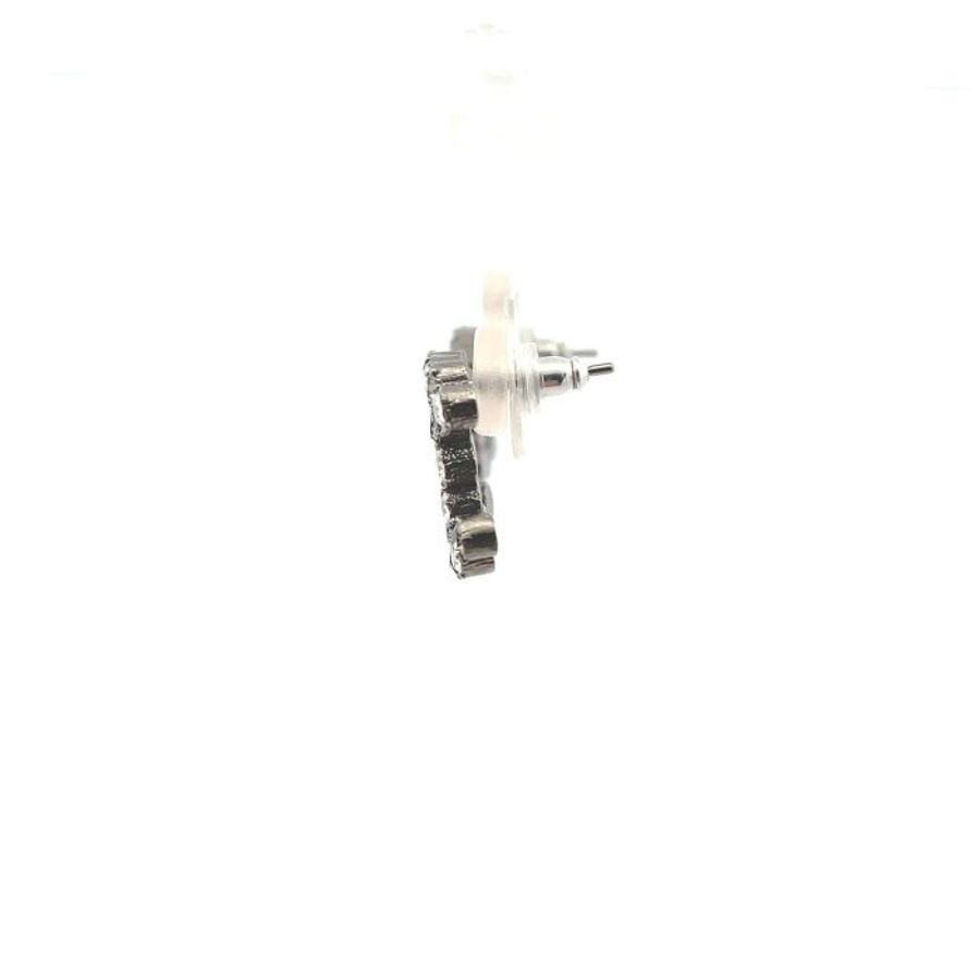 CHANEL 黑白水鑽LOGO耳環 A85786-1