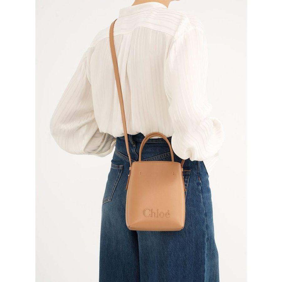 Chloe Sense Micro Tote Bag for Women in Light Tan (CHC23UP873I10-26X)-4