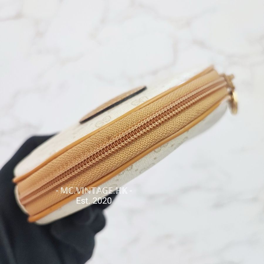 GUCCI Vintage Mini Pouch 中古 激罕白色 老花-5