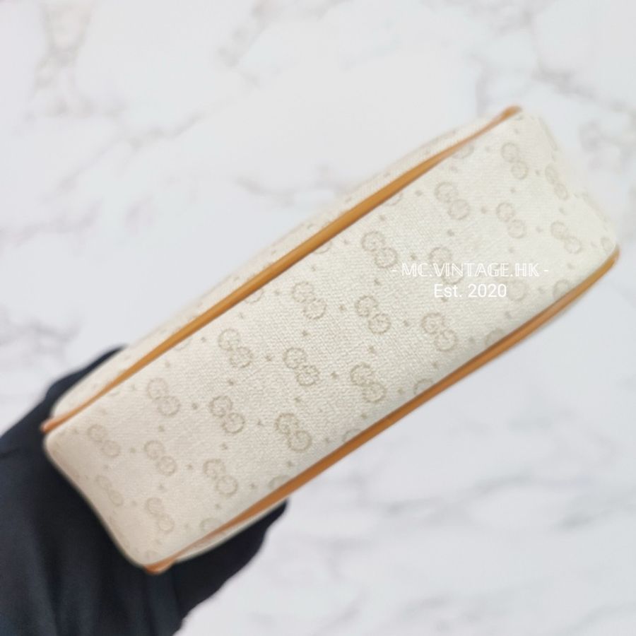 GUCCI Vintage Mini Pouch 中古 激罕白色 老花-6