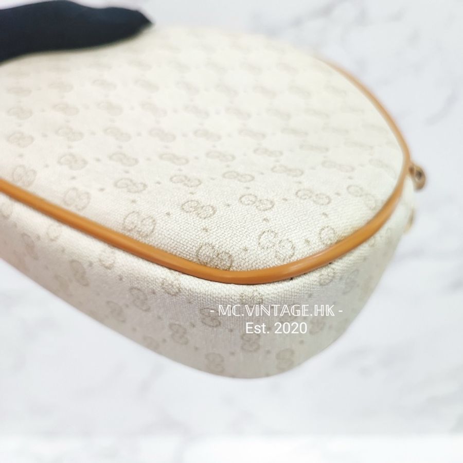 GUCCI Vintage Mini Pouch 中古 激罕白色 老花-11