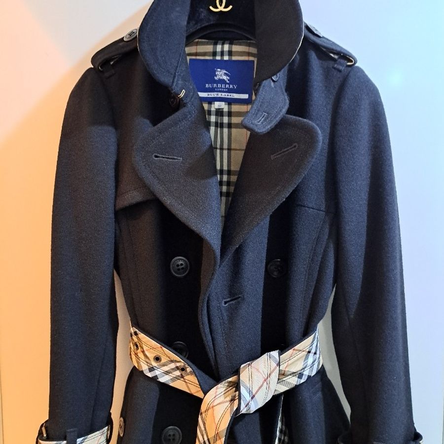 38號/絕版珍稀/Burberry 藍標/女神羊毛大衣-11