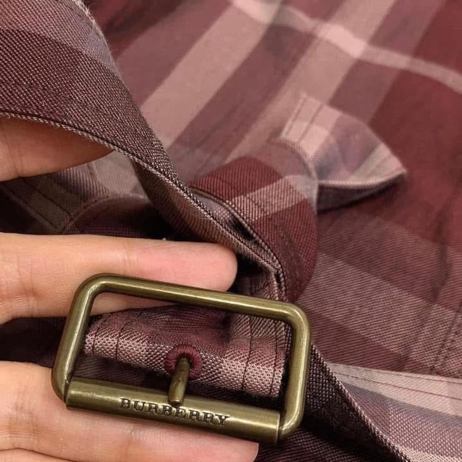 BURBERRY 倫敦 格紋腰帶襯衫&罩衫-3