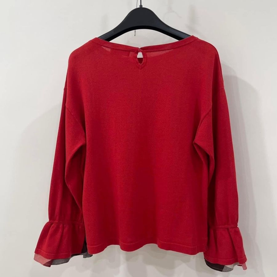 藍標新品牌BLUE LABEL CRESTBRIDGE 格紋蝴蝶䄂針織上衣-1