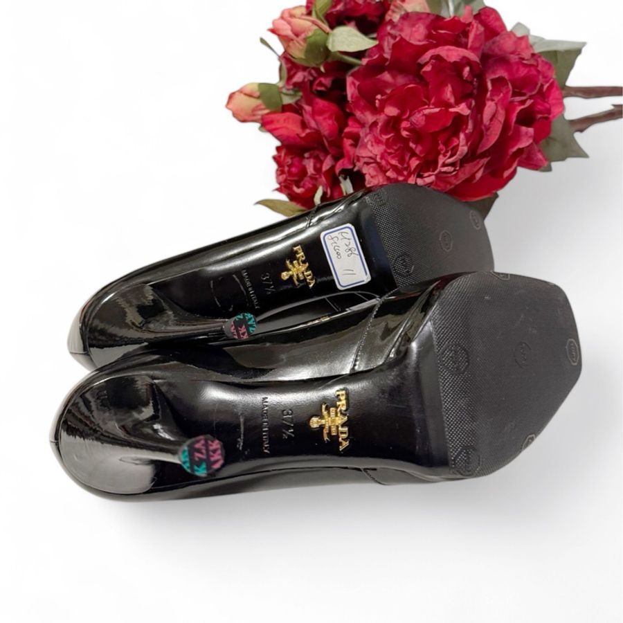 🍒PRADA 魚口漆皮/牛皮高跟鞋 size:37.5/2F250101-1-13