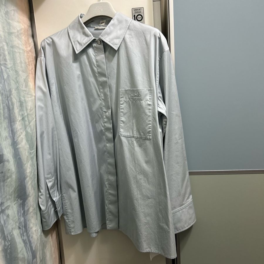 Hermes Short Blue Givre 愛馬仕襯衫 霧霾藍-8