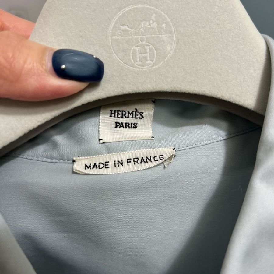 Hermes Short Blue Givre 愛馬仕襯衫 霧霾藍-10