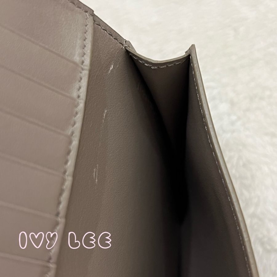 CELINE Medium Strap 灰色系 大象灰 經典 中 短夾 二手精品-9