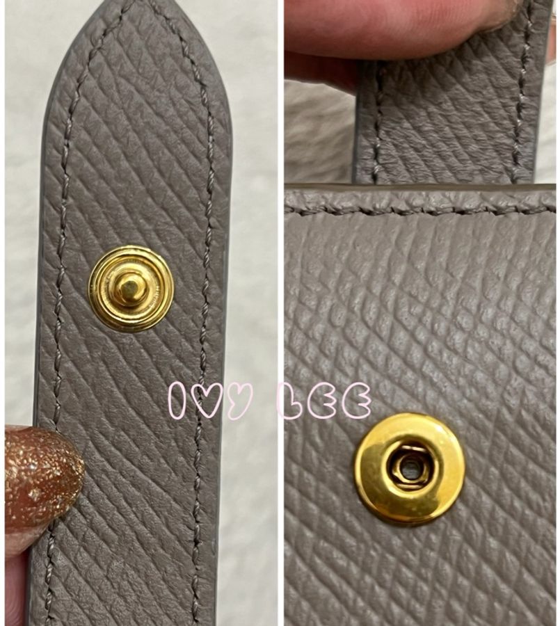 CELINE Medium Strap 灰色系 大象灰 經典 中 短夾 二手精品-21