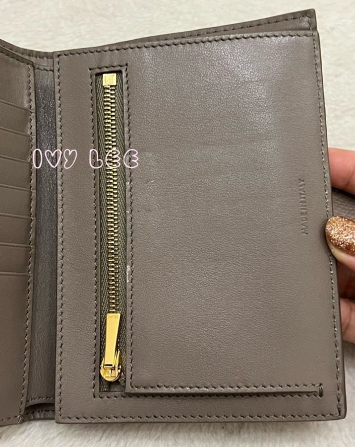 CELINE Medium Strap 灰色系 大象灰 經典 中 短夾 二手精品-24
