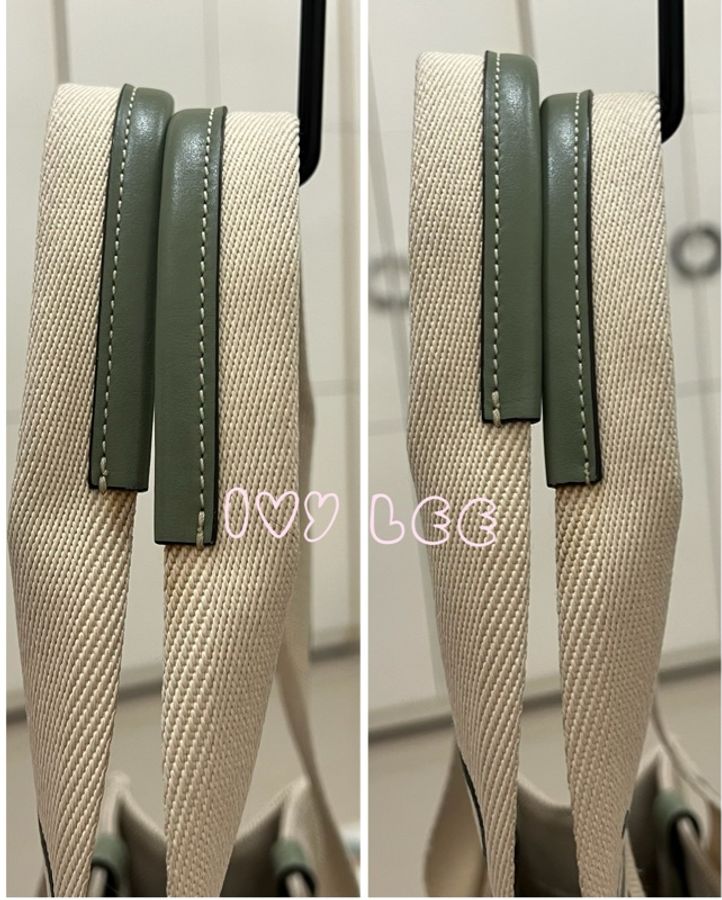 Chloe Medium Woody Tote Bag 米白拼綠 帆布托特包 手提包 二手精品-13