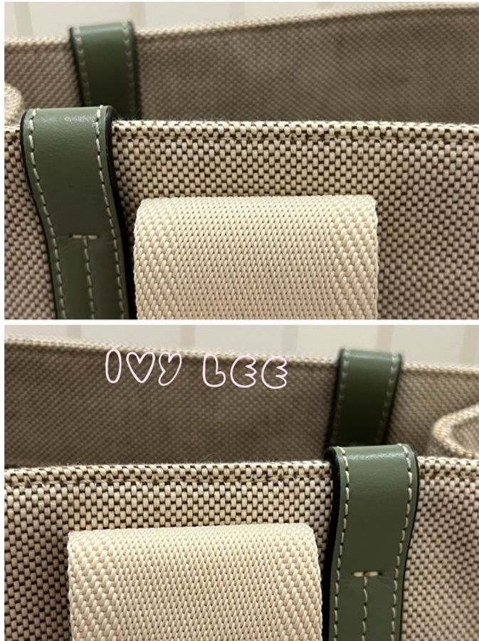 Chloe Medium Woody Tote Bag 米白拼綠 帆布托特包 手提包 二手精品-16
