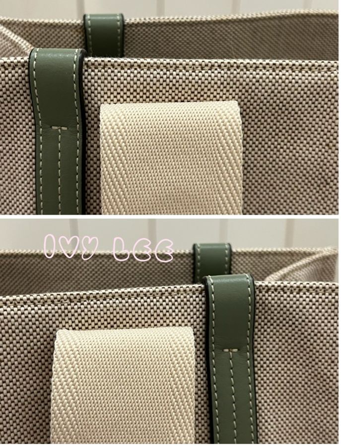 Chloe Medium Woody Tote Bag 米白拼綠 帆布托特包 手提包 二手精品-17