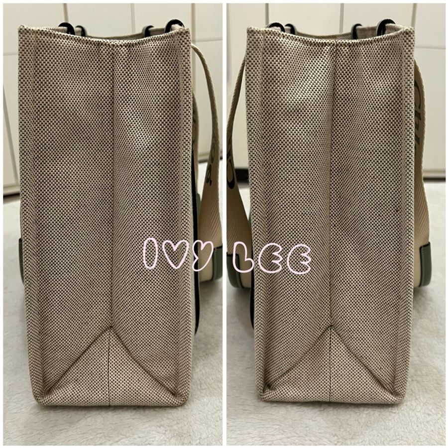 Chloe Medium Woody Tote Bag 米白拼綠 帆布托特包 手提包 二手精品-18
