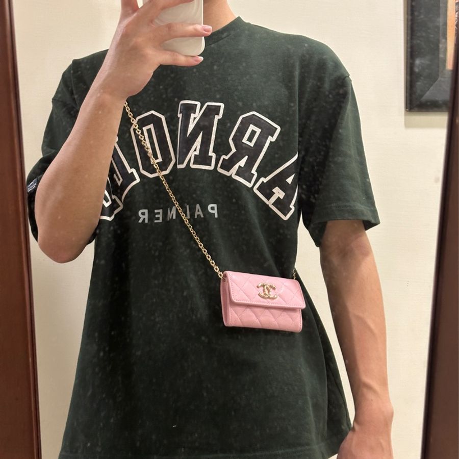 Chanel櫻花粉24年芯片款零錢包👛98新閒置🈶購證🔥-1