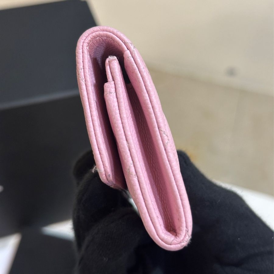 98新🈶購證🔥Chanel櫻花粉芯片款零錢包👛🉑加長鏈-4