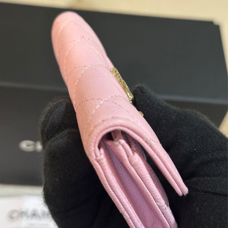 98新🈶購證🔥Chanel櫻花粉芯片款零錢包👛🉑加長鏈-7