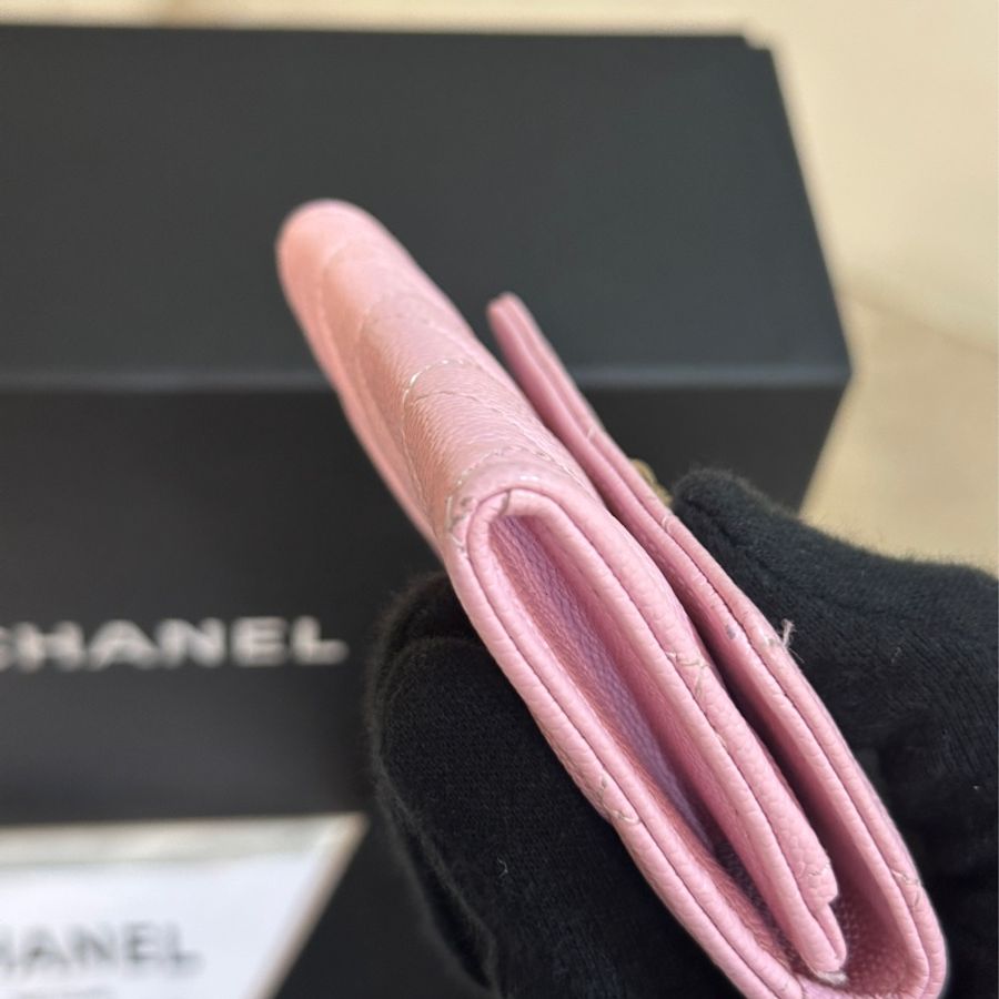 98新🈶購證🔥Chanel櫻花粉芯片款零錢包👛🉑加長鏈-10