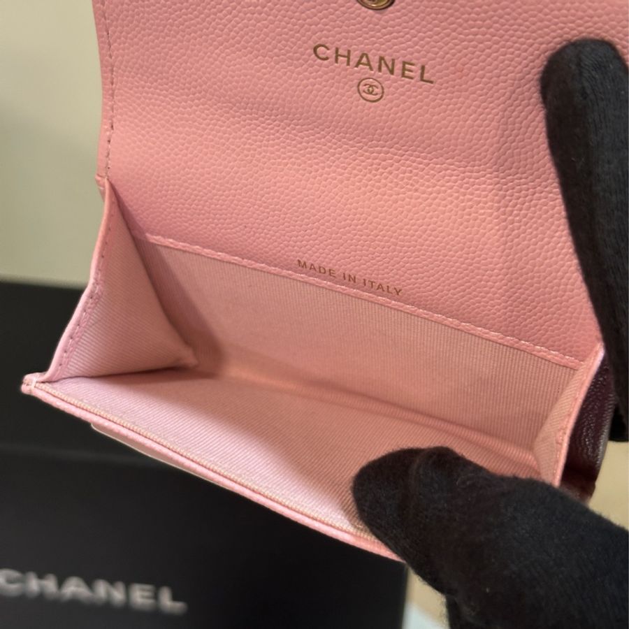 98新🈶購證🔥Chanel櫻花粉芯片款零錢包👛🉑加長鏈-14
