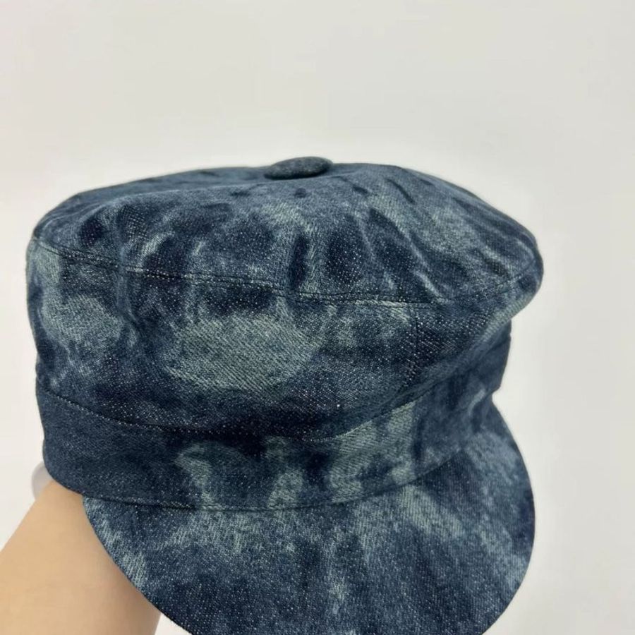 Dior 牛仔暈染報童帽 金屬標有些氧化整體很新 58cm帽圍 原價三萬多-0